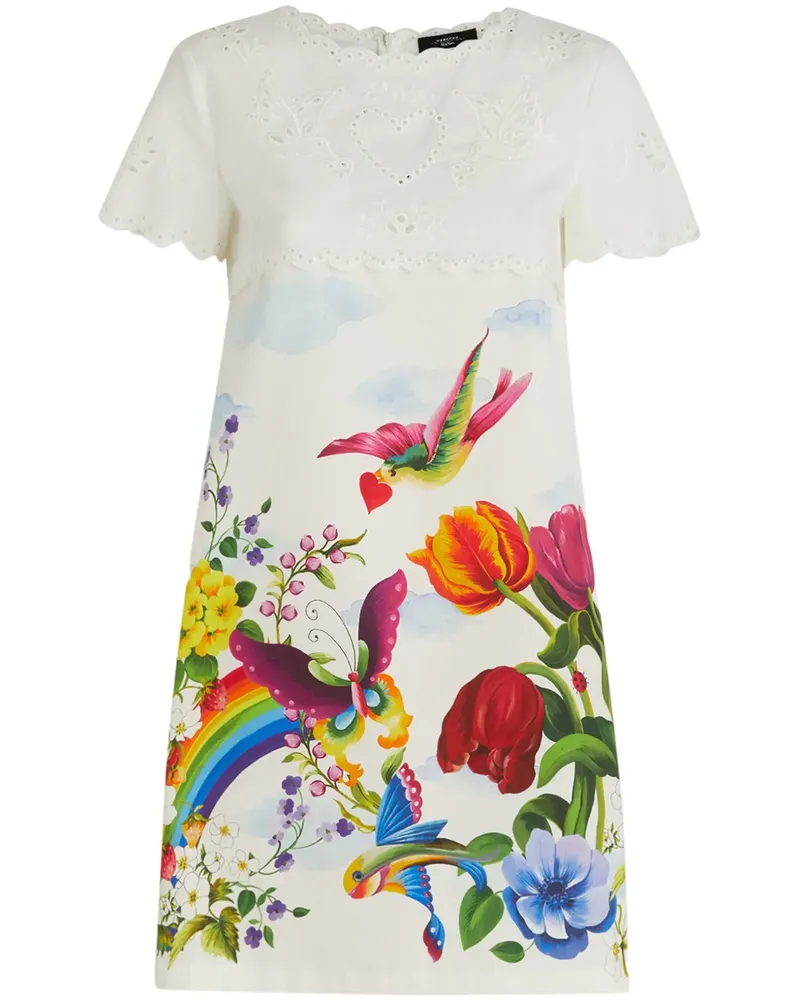 Max Mara Kleid mit Blumen-Print - Weiß Weiß