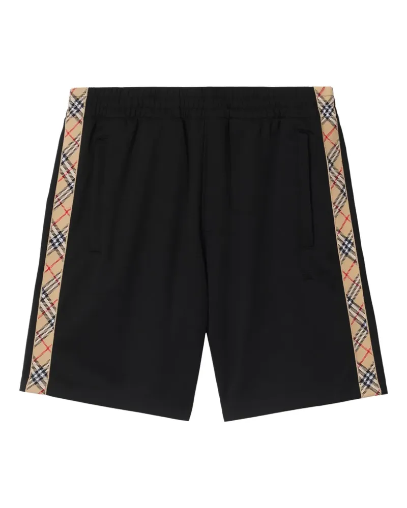 Burberry Shorts mit karierten Borten - Schwarz Schwarz