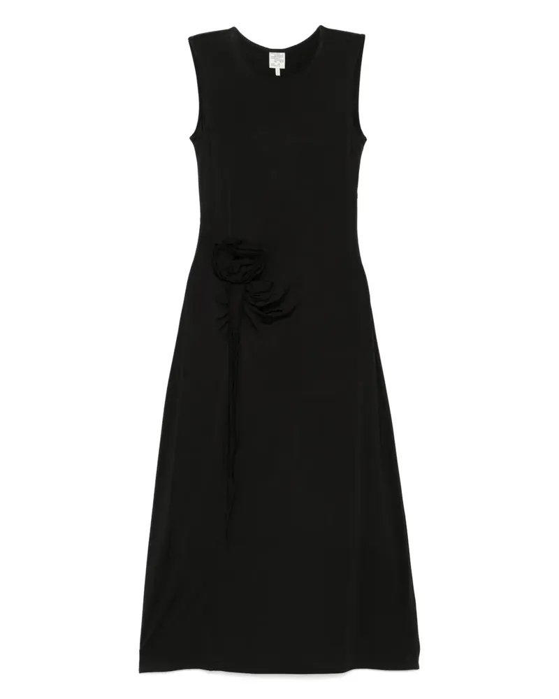 Baum und Pferdgarten Ärmelloses Kleid mit Rosendetail - Schwarz Schwarz