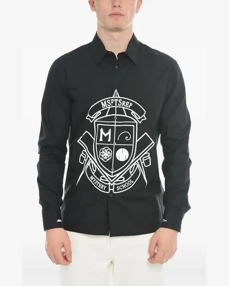 MSFTSrep logo-print cotton shirt - Schwarz Schwarz
