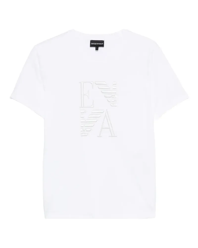 Emporio Armani T-Shirt mit Logo-Stickerei - Weiß Weiß