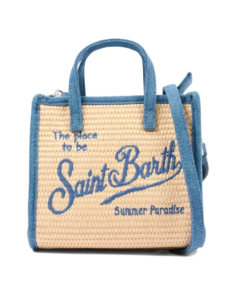 MC2 Saint Barth embroidered straw bag - Nude Nude