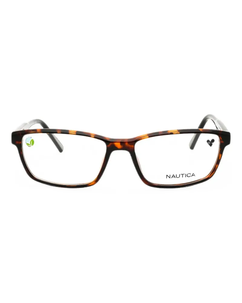 Nautica tortoiseshell-effect rectangle-frame glasses - Braun Braun