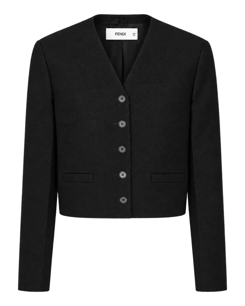 Fendi Jacke aus Bouclé - Schwarz Schwarz