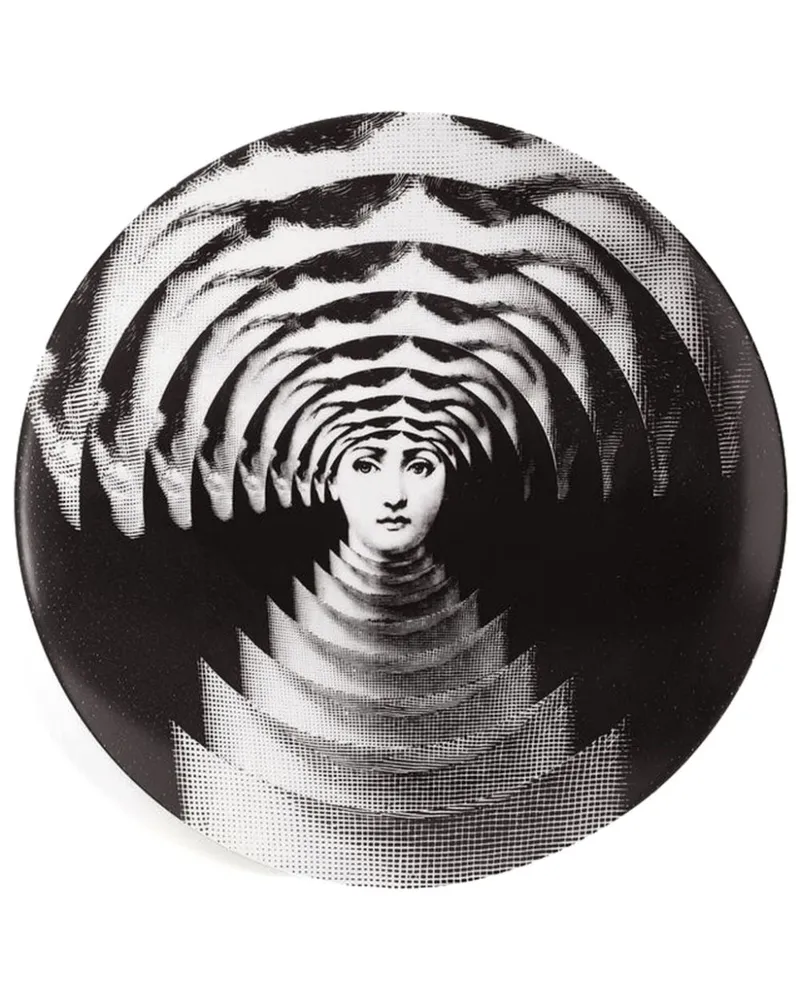 Fornasetti Tema e Variazioni n.172 Wandteller - Schwarz Schwarz
