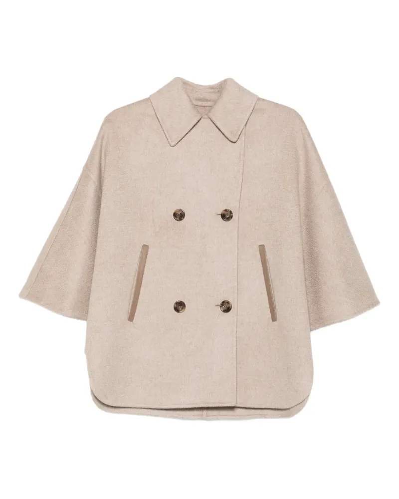 Max Mara double-breasted cape - Nude Nude