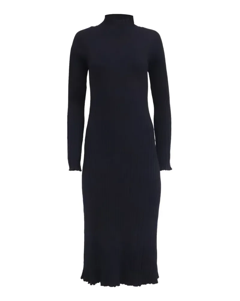 Proenza Schouler 2010s geripptes Midikleid mit Stehkragen - Schwarz Schwarz