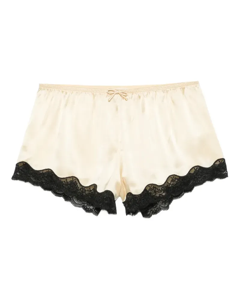 ROTATE Birger Christensen lace-trim bow-detail shorts - Nude Nude