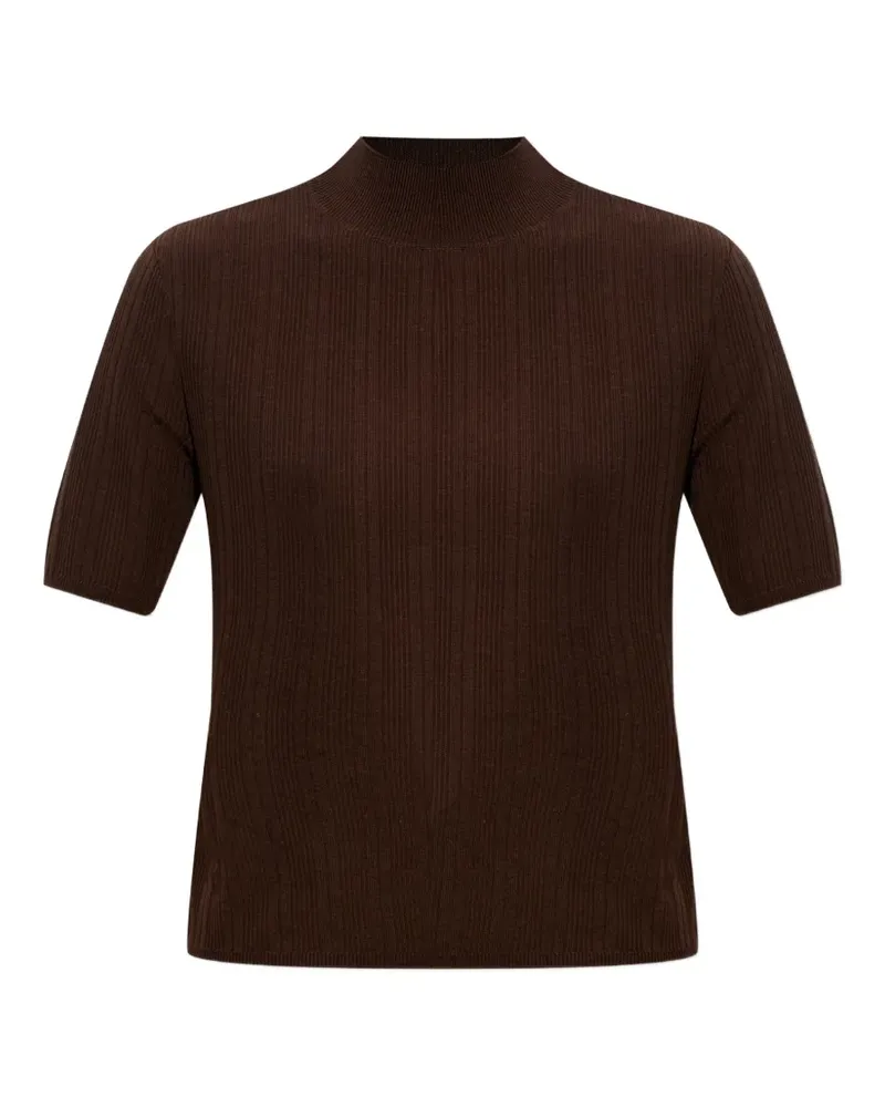 Officine Generale ribbed short-sleeve T-shirt - Braun Braun