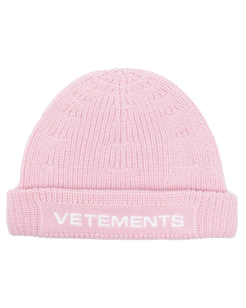 VETEMENTS Gestrickte Beanie Rosa