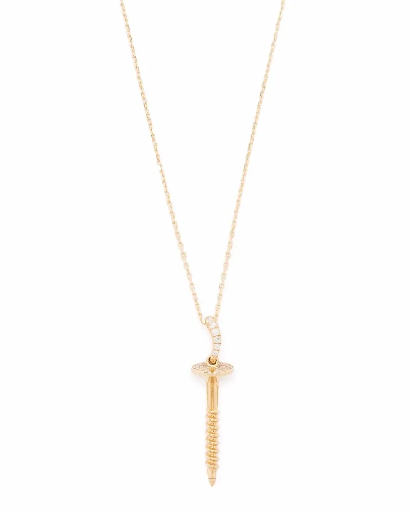 Aurélie Bidermann 18kt Screw Gelbgoldhalskette mit Diamant Gold