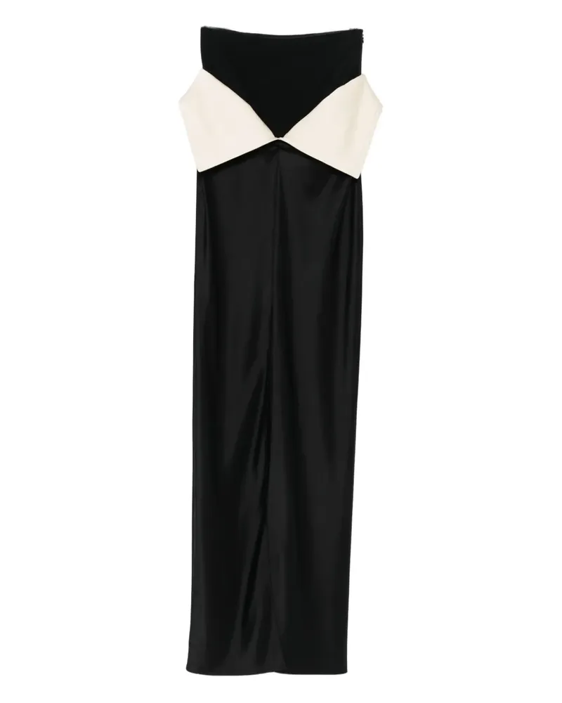 Nanushka Maxirock mit umgeschlagenem Bund - Schwarz Schwarz