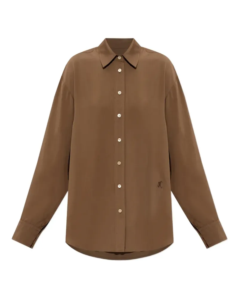 Isabel Marant Fabrizia Hemd mit Logo-Stickerei - Braun Braun