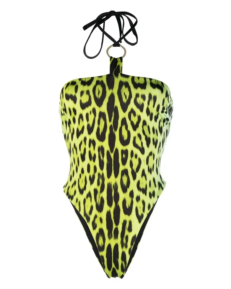 Roberto Cavalli Badeanzug mit Leoparden-Print - Gelb Gelb