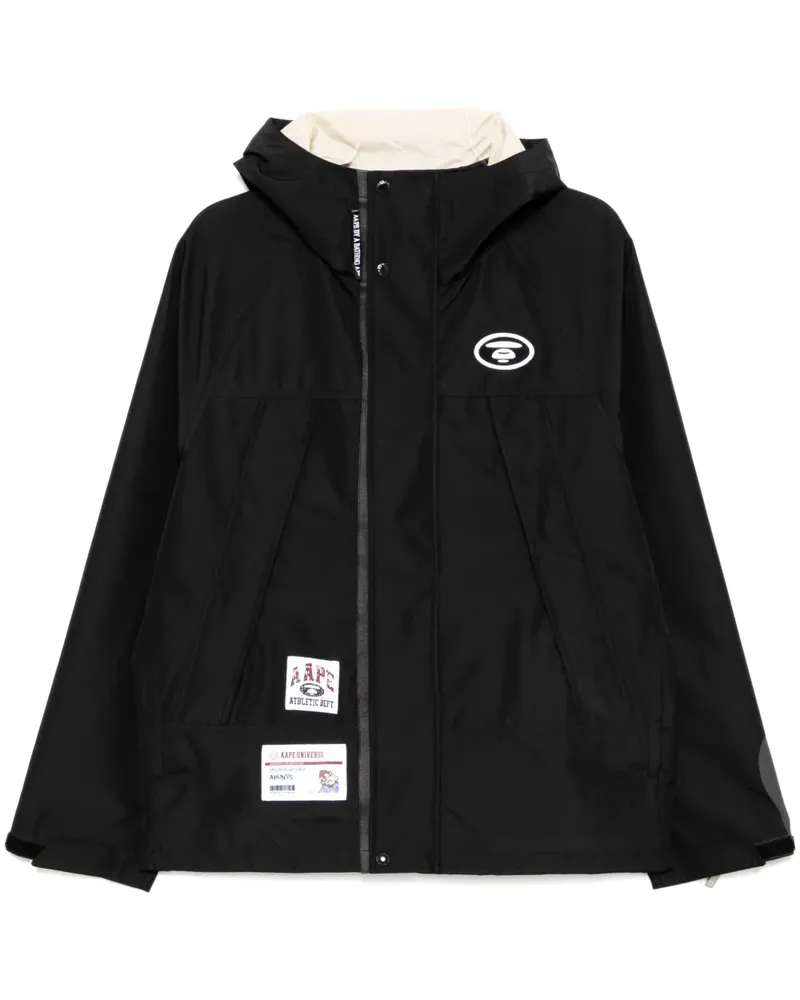 BAPE Windbreaker mit Kapuze - Schwarz Schwarz