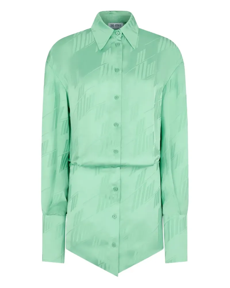 ATTICO embossed-pattern shirt dress - Grün Grün