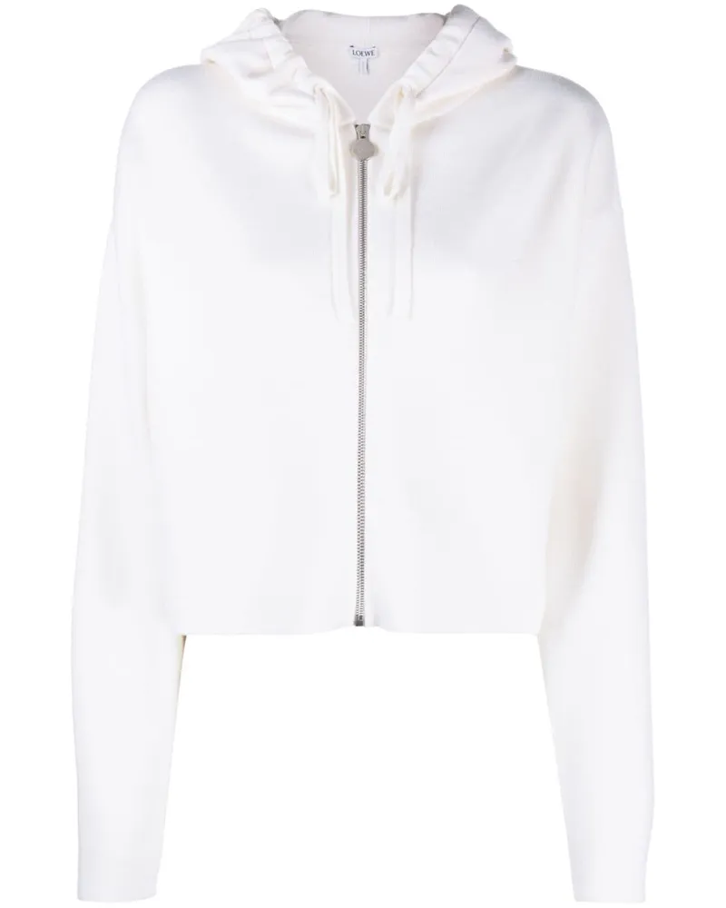 Loewe Cropped-Hoodie - Weiß Weiß