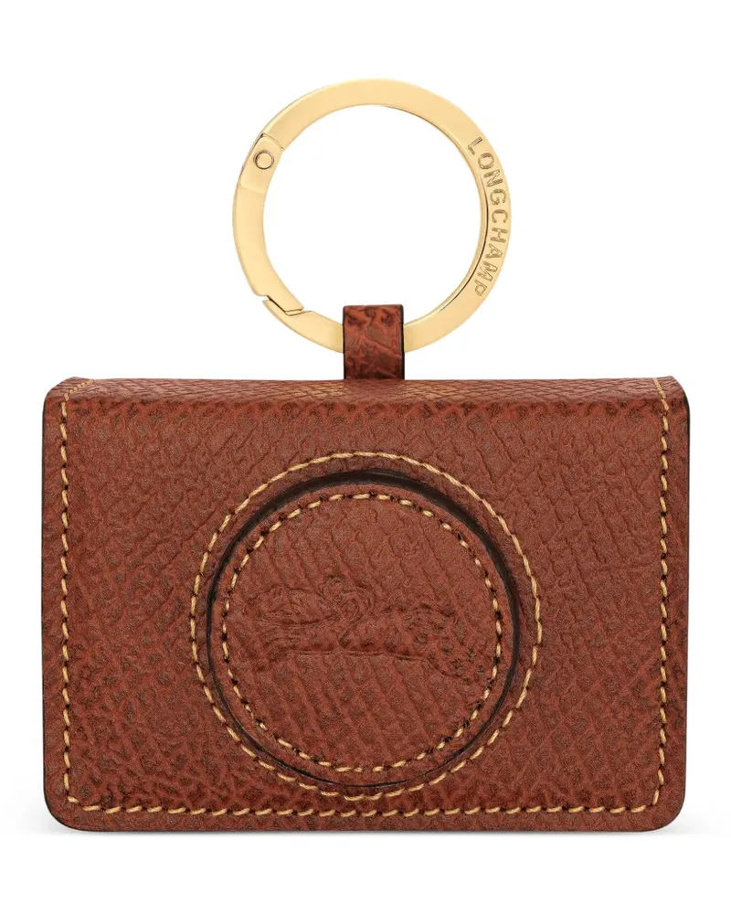 Longchamp Épure logo-engraved key ring - Braun Braun