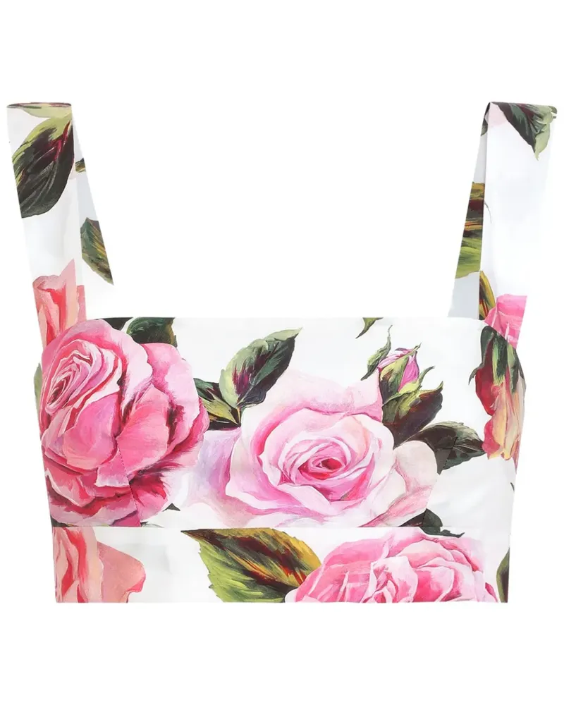 Dolce & Gabbana Cropped-Top mit Print - Weiß Weiß