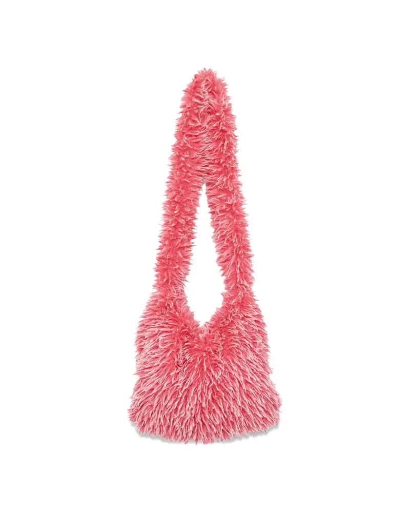 ERL Schultertasche mit Shearling - Rosa Rosa