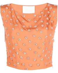 SHATHA ESSA Cropped-Top mit Perlen Orange