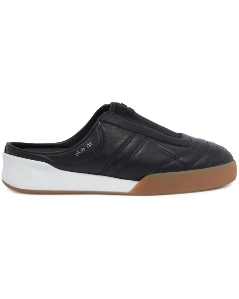 Courrèges Club 02 Ledersneakers Schwarz