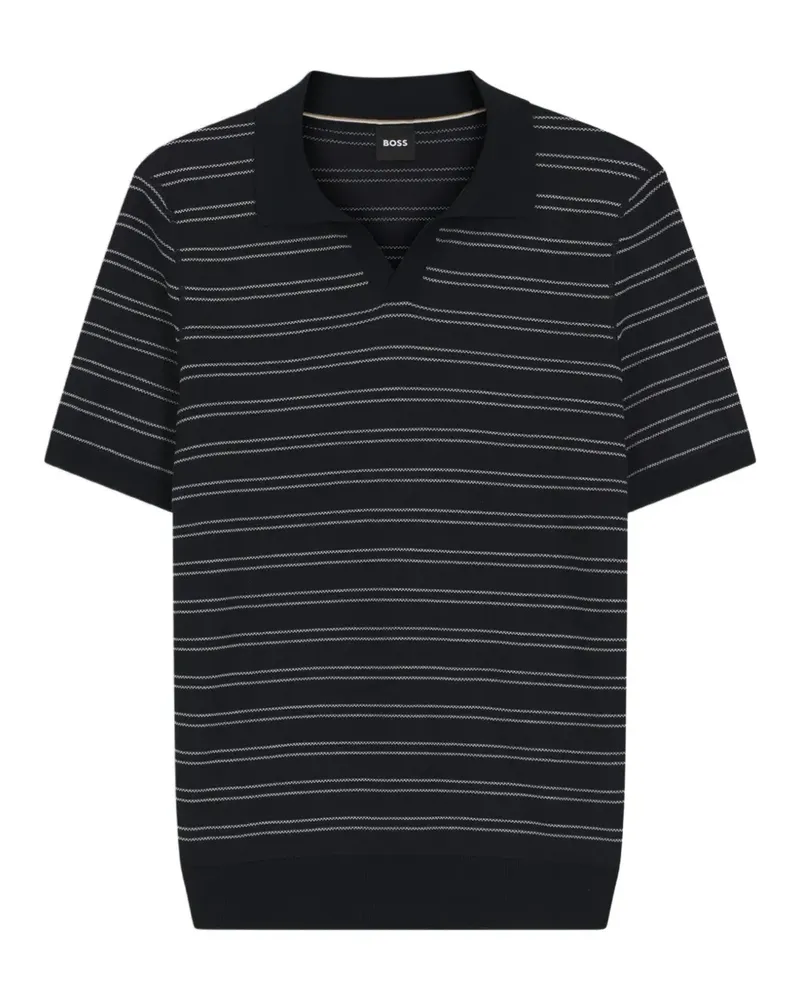 HUGO BOSS Gestreiftes T-Shirt - Blau Blau