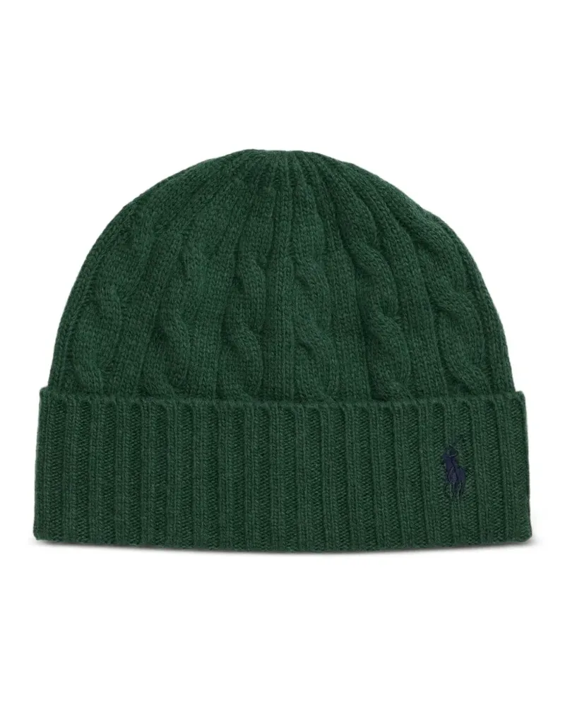 Ralph Lauren Polo Pony Beanie mit Zopfmuster - Grün Grün
