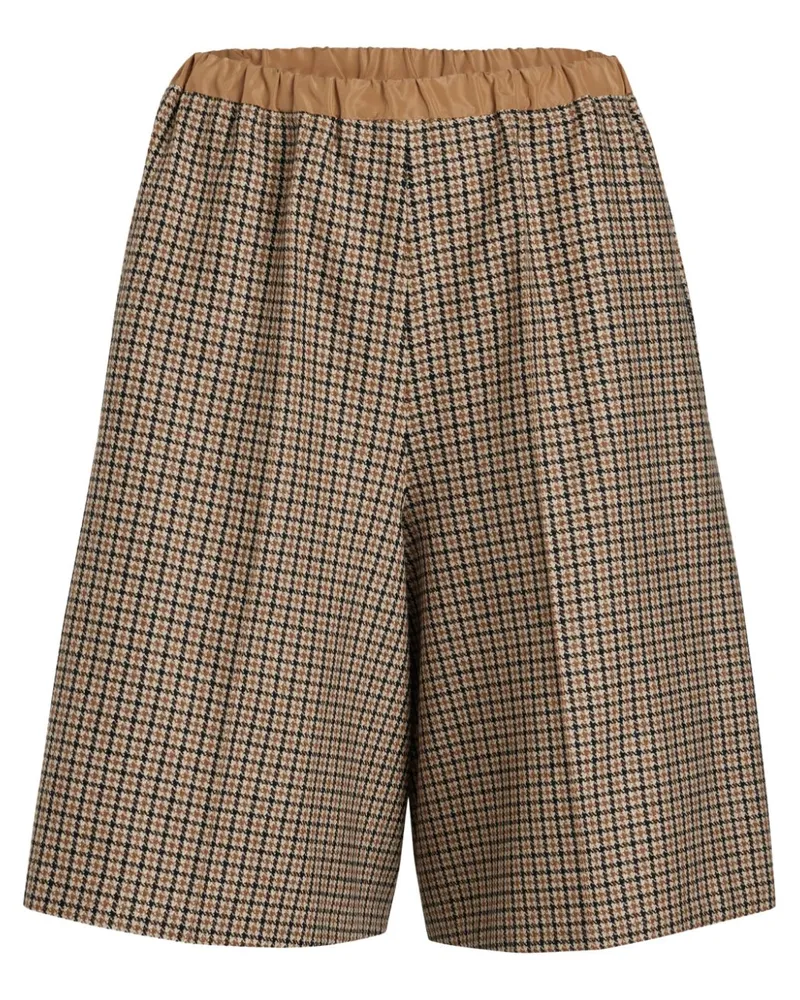 Patou Lange Shorts mit Hahnentrittmuster - Braun Braun