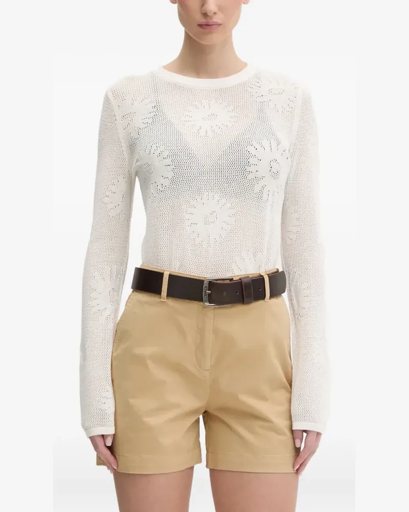 HUGO BOSS Pullover mit Margeriten-Muster - Weiß Weiß