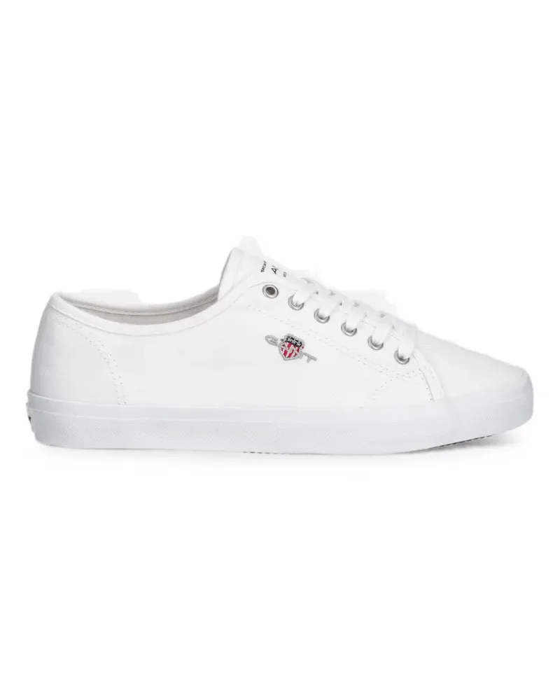 Gant logo-embroidered lace-up sneakers - Weiß Weiß