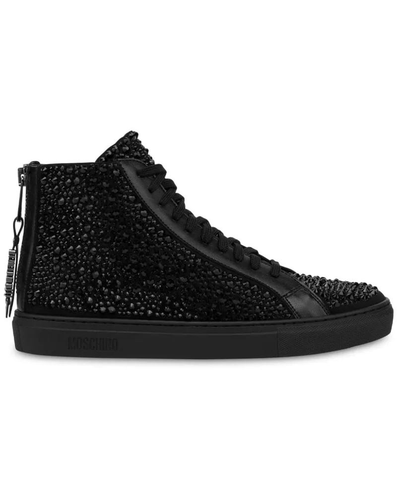 Moschino High-Top-Sneakers mit spitzen Nieten - Schwarz Schwarz