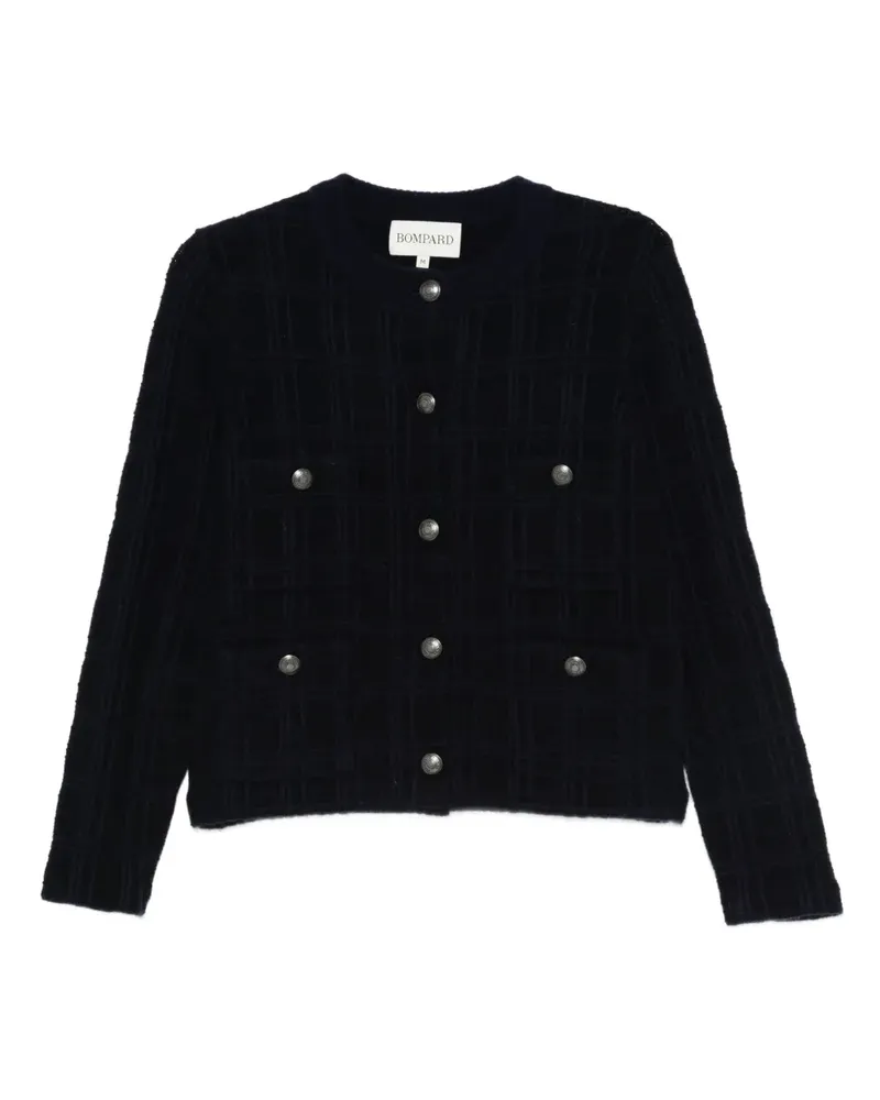 Eric Bompard Tweed-Jacke mit rundem Ausschnitt - Blau Blau