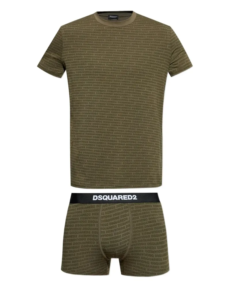 Dsquared2 Zweiteiliges Set mit Logo-Print - Grün Grün