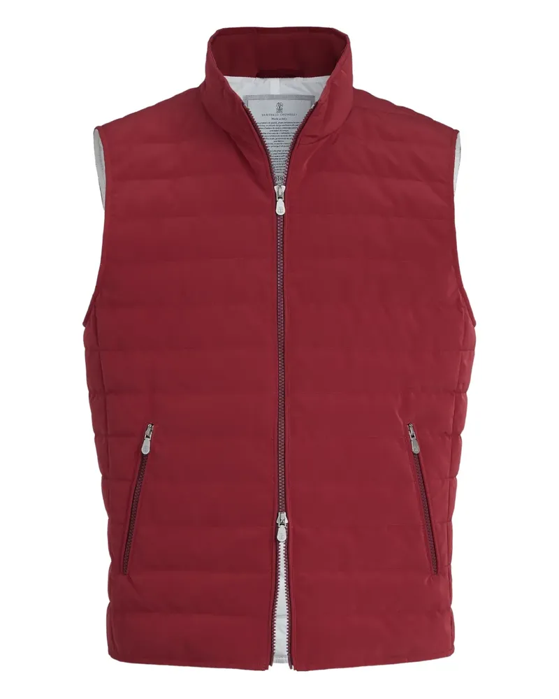 Brunello Cucinelli Gefütterte Weste - Rot Rot