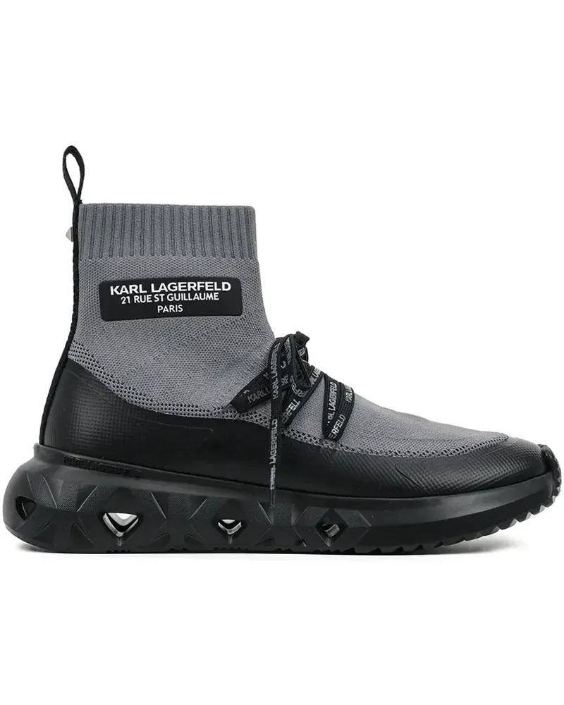 Karl Lagerfeld High-Top-Sneakers in Sockstrick - Schwarz Schwarz