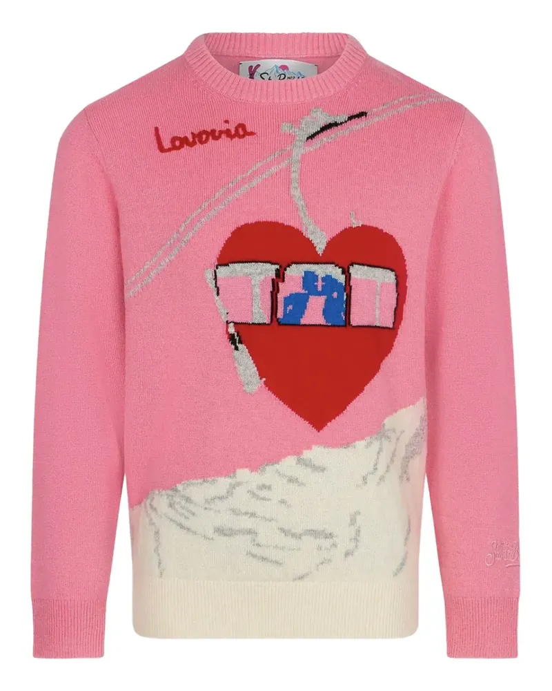MC2 Saint Barth New Queen C Pullover mit grafischem Herz - Rosa Rosa