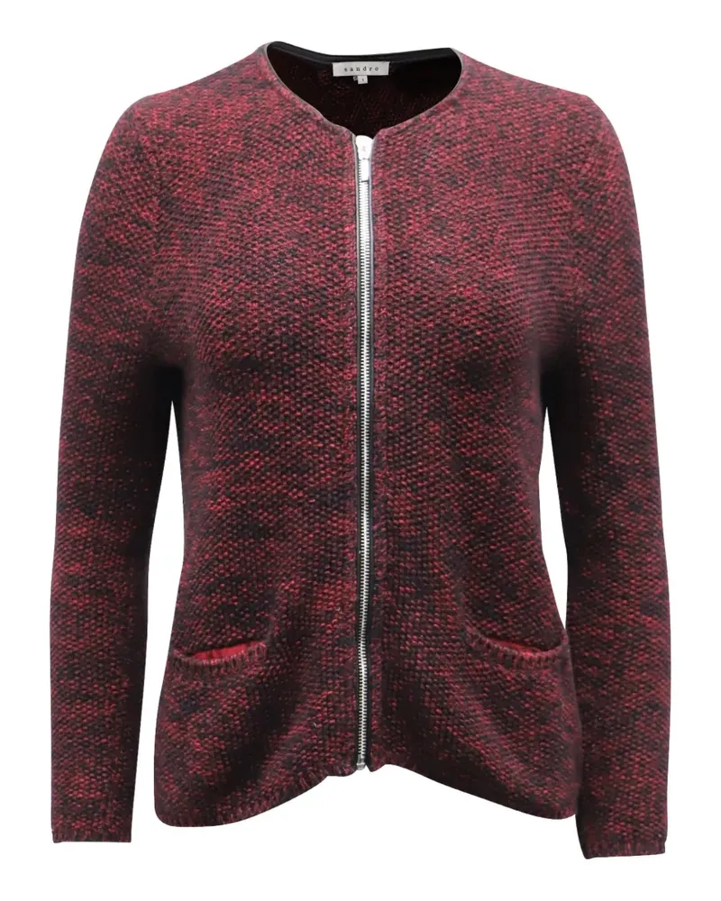 Sandro zippered crew-neck cardigan - Rot Rot