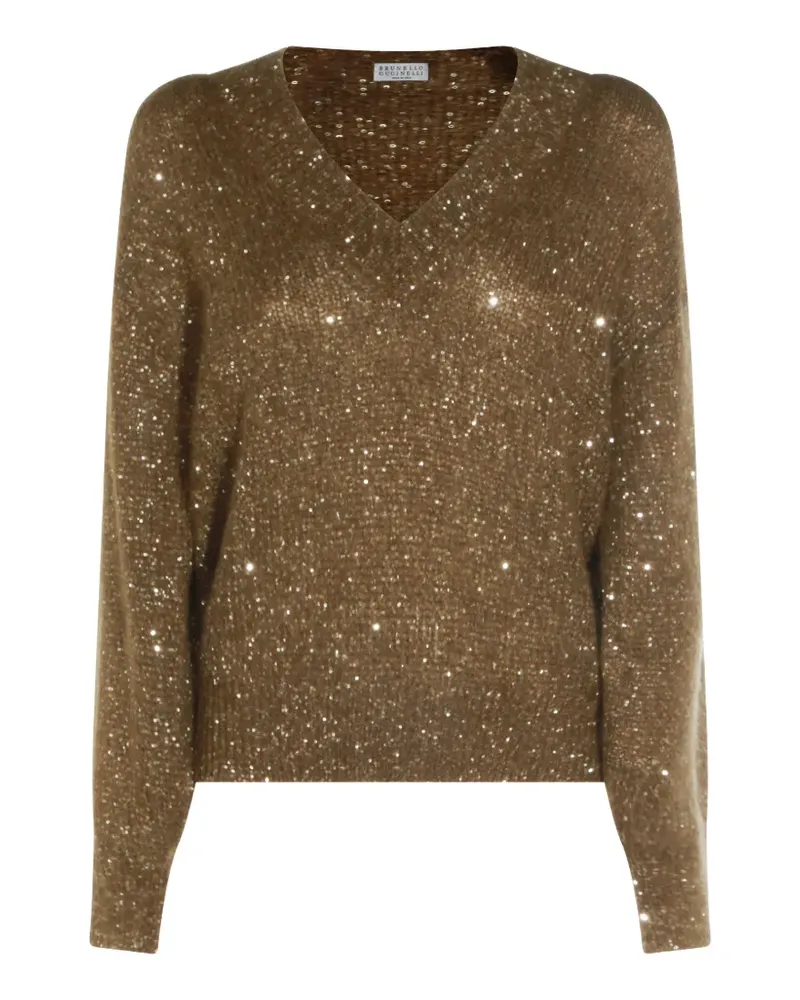 Brunello Cucinelli Pullover mit Pailletten - Braun Braun
