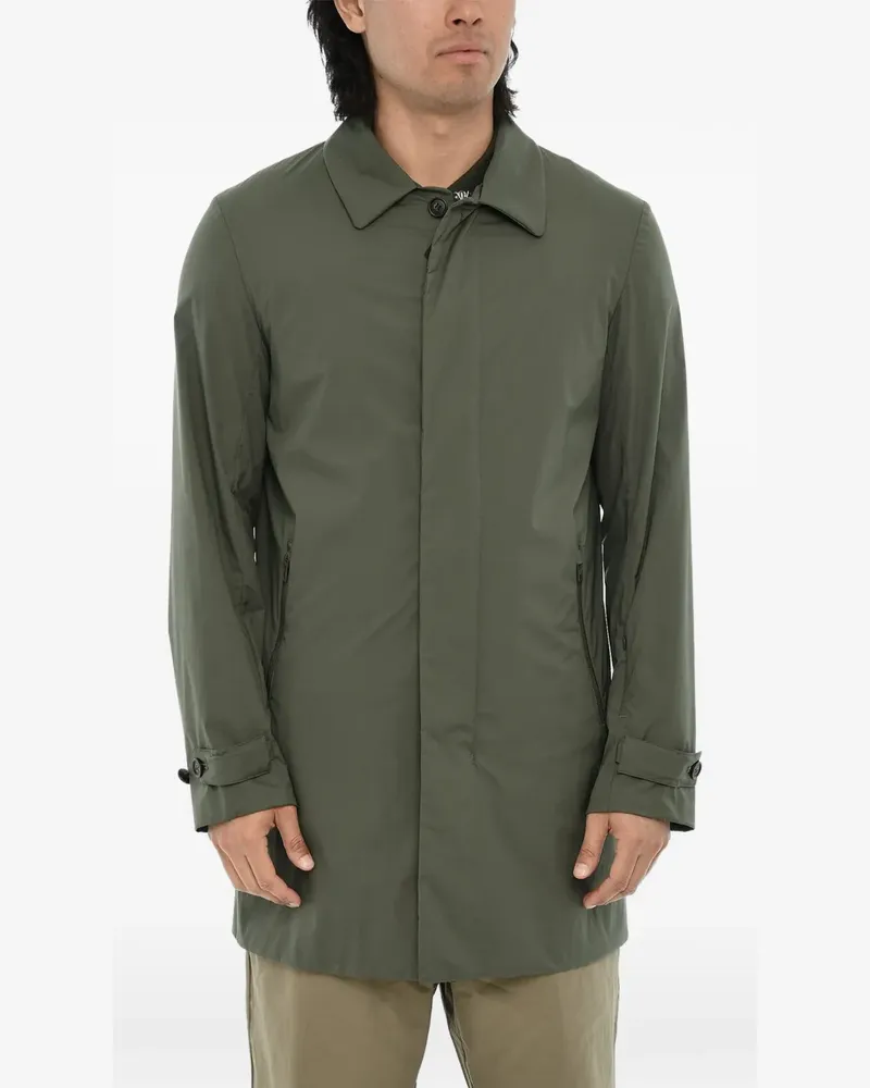 Woolrich concealed-closure single-breasted coat - Grün Grün