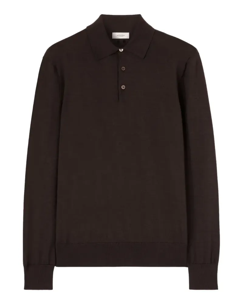 AGNONA long-sleeve polo shirt - Braun Braun
