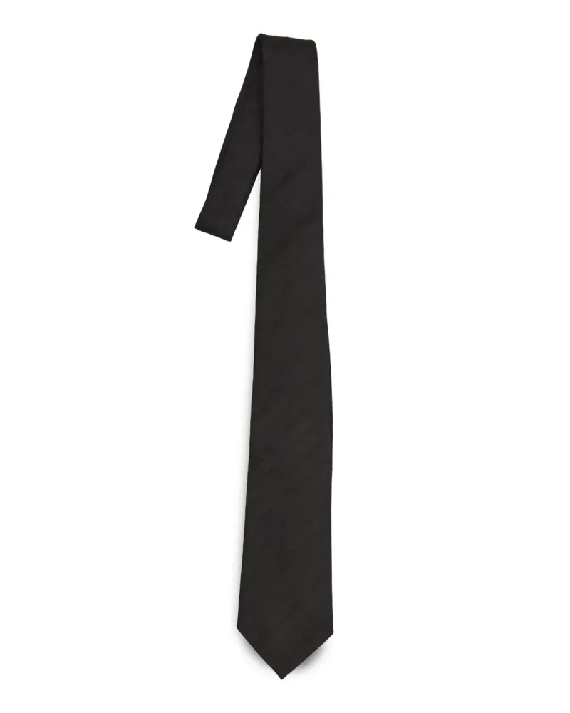 Saint Laurent Jacquard-Krawatte mit diagonalen Streifen - Schwarz Schwarz