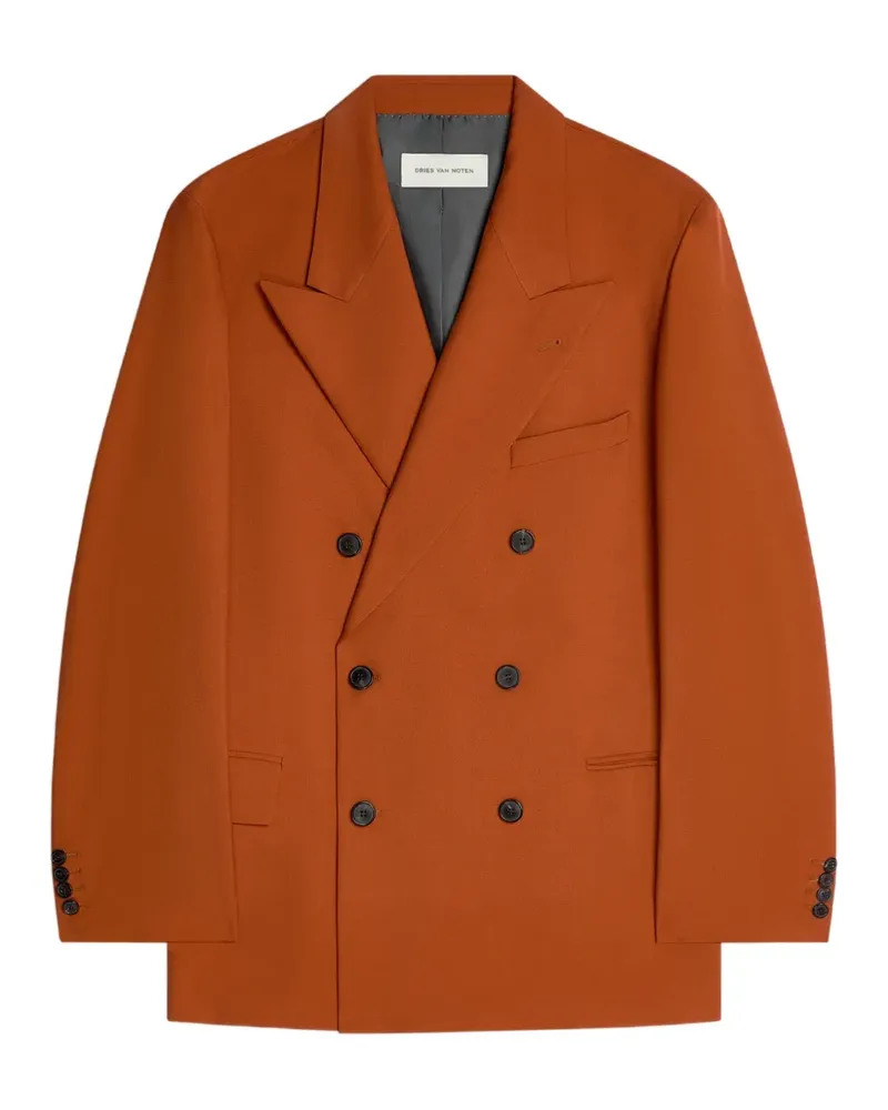 Dries van Noten oversized double-breasted blazer - Orange Orange
