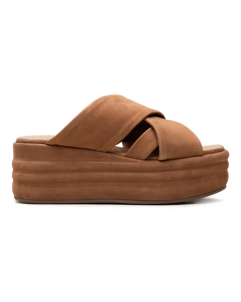 Free People Wanderbay crossover-strap platform sandals - Braun Braun