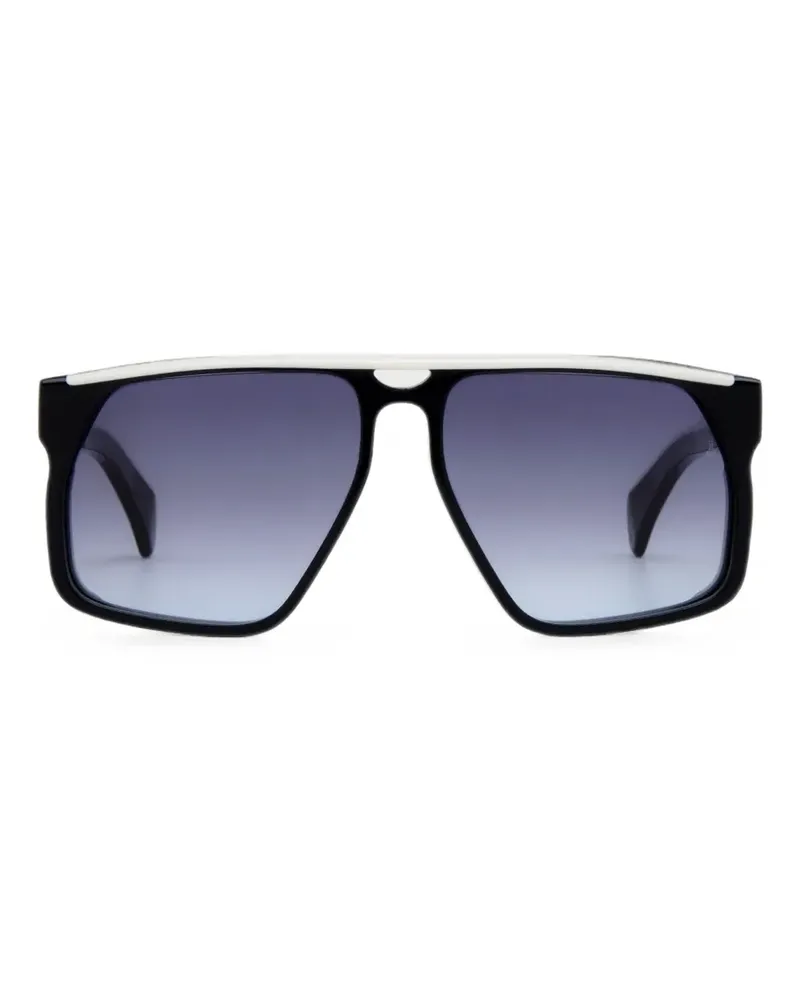 Jacques Marie Mage Neptune Sonnenbrille mit eckigem Gestell - Schwarz Schwarz