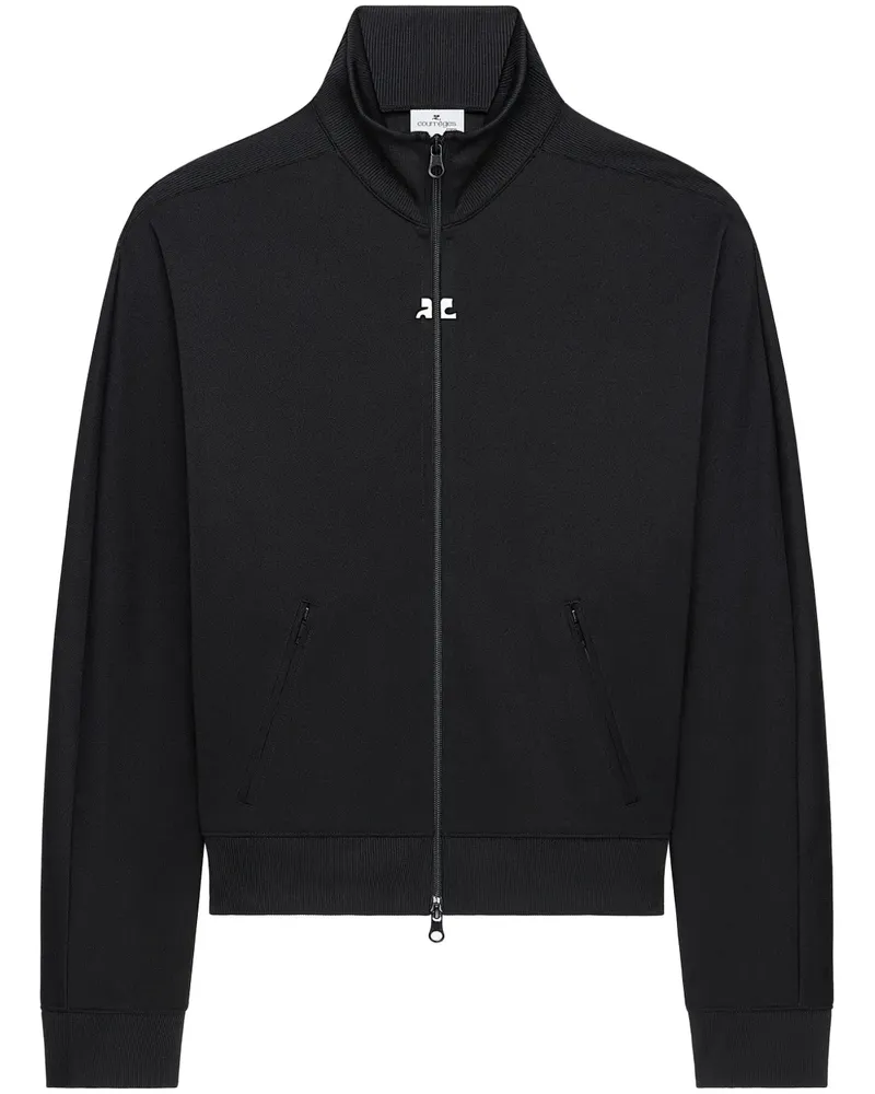 Courrèges Sportjacke mit Logo-Stickerei - Schwarz Schwarz