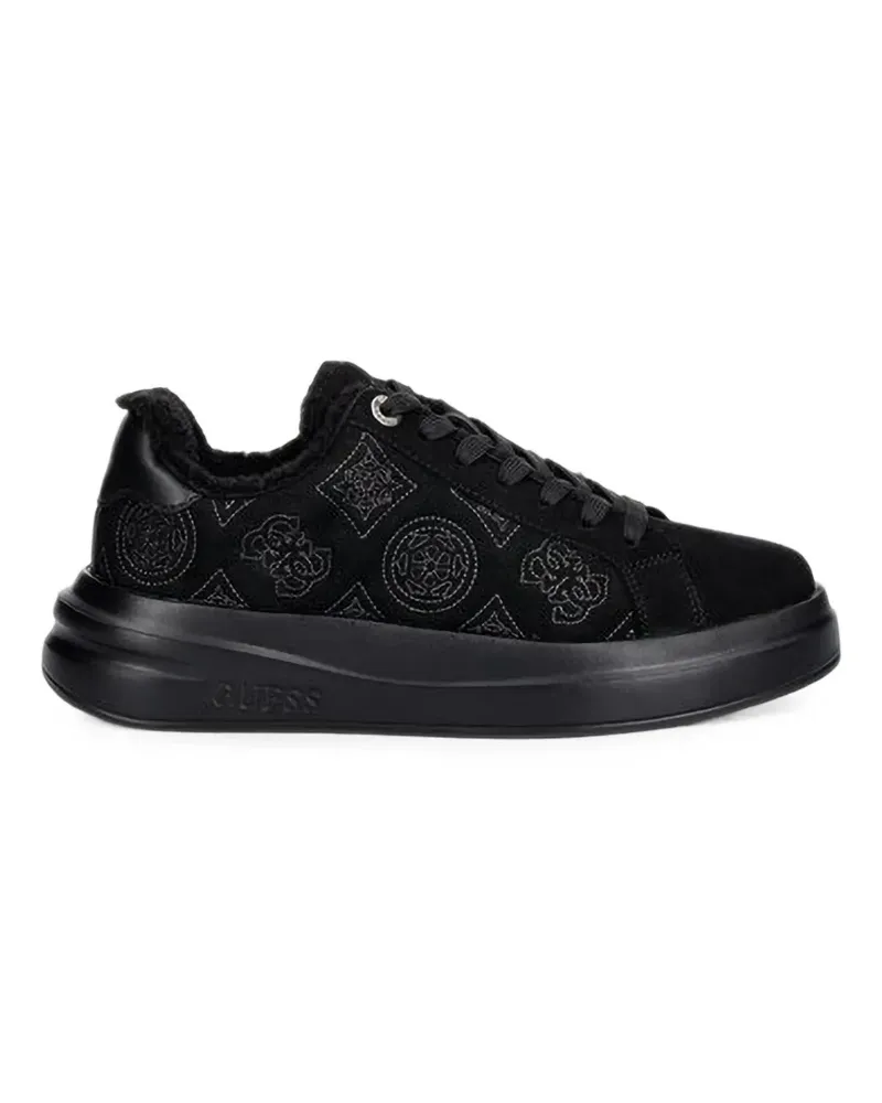 Guess logo-embroidered platform sneakers - Schwarz Schwarz