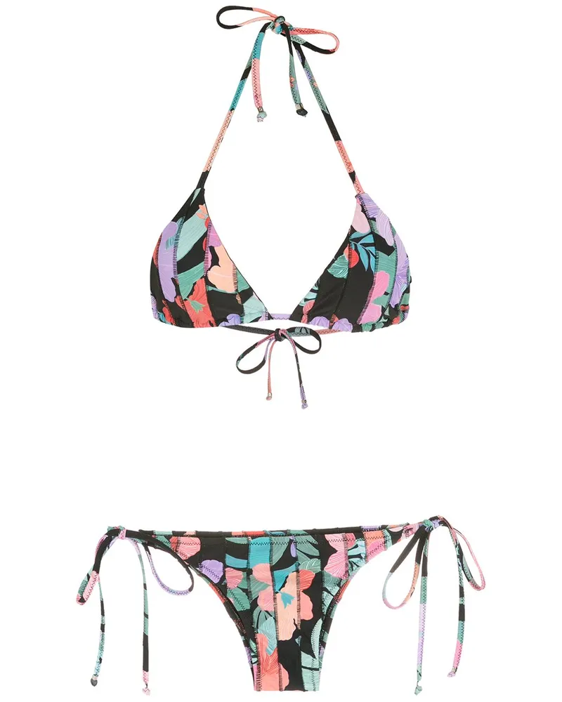 Amir Slama Ilha de Hibiscus Bikini - Schwarz Schwarz