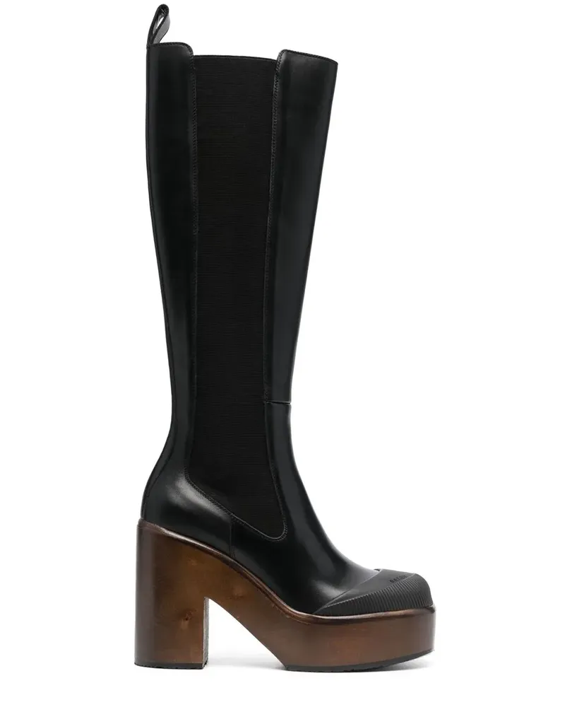 Bally Plateau-Stiefel 120mm - Schwarz Schwarz