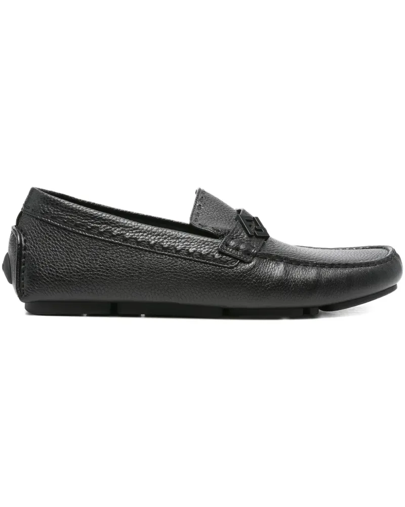 Fendi Loafer mit Logo-Schild - Schwarz Schwarz